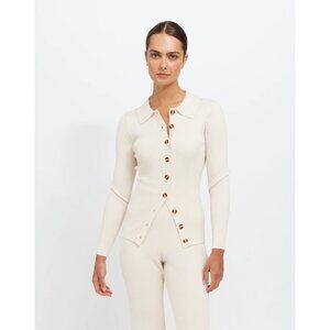 BRUNETTE THE LABEL Christy Knit Button Up - XL/2XL - Color Cream